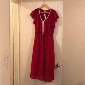 Maison Jules Red Midi Dress L NWT